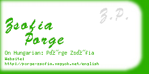 zsofia porge business card